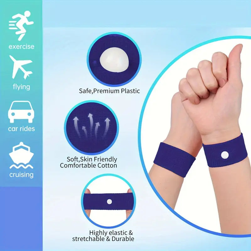 Premium Motion Sickness Wristband One Pair - Instant Relief from Nausea & Dizziness