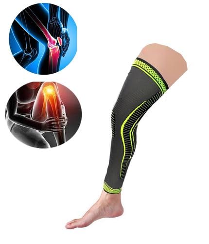 Pain Relief Compression Knee and Calf Support Sleeve – Adjustable Fit, Sports Injury Recovery