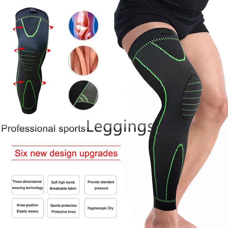 Pain Relief Compression Knee and Calf Support Sleeve – Adjustable Fit, Sports Injury Recovery