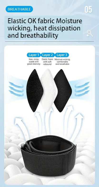 Neoprene Elbow Support Brace with Adjustable Strap for Pain Relief – Compression Elbow Band for Gym, Weightlifting, Tendonitis, and Joint Support