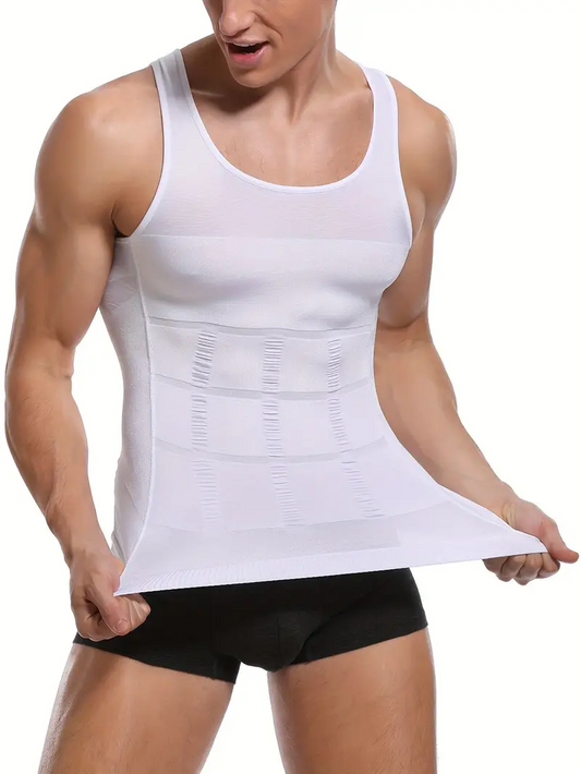 Men's Solid Compression Flexvest – Slim Fit Body Shaper for Workout & Daily Wear