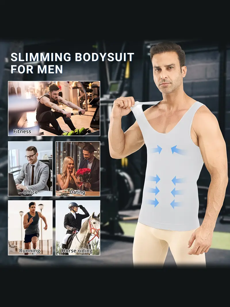 Men's Solid Compression Flexvest – Slim Fit Body Shaper for Workout & Daily Wear