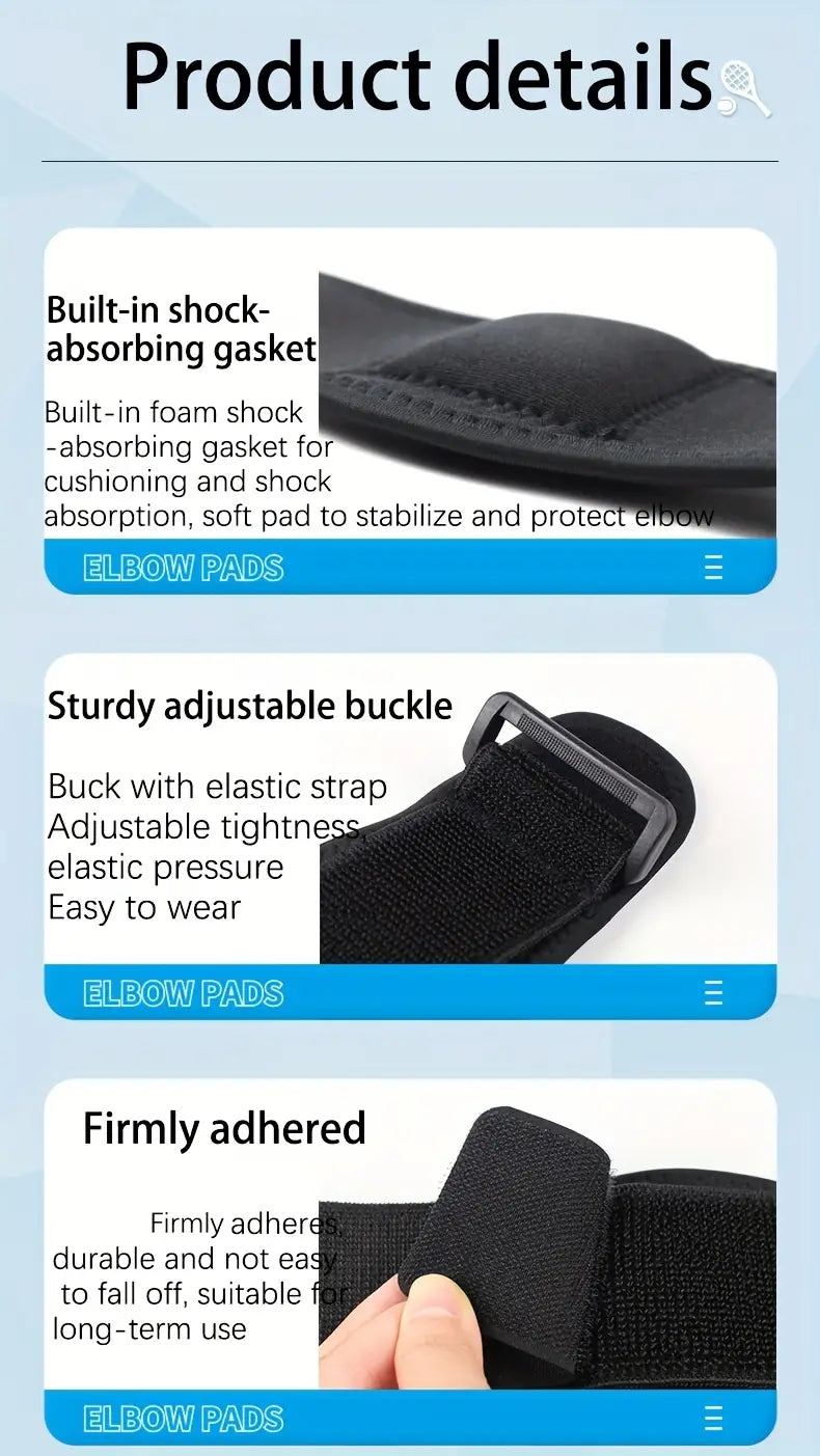 Premium Neoprene Elbow Support Band with Strap | Pain Relief for Tennis Elbow, Gym & Sports Injury