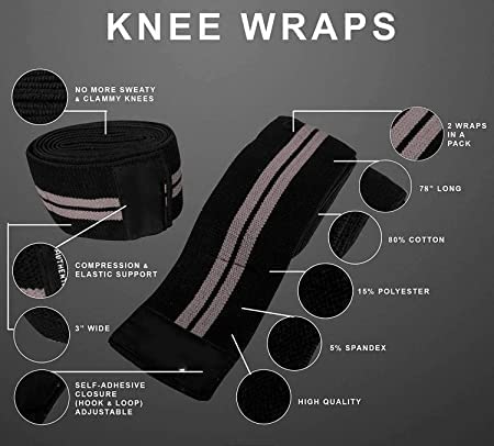 Knee Wrap & Wrist Band Combo – Adjustable Support for Gym, Fitness, Sports & Injury Recovery