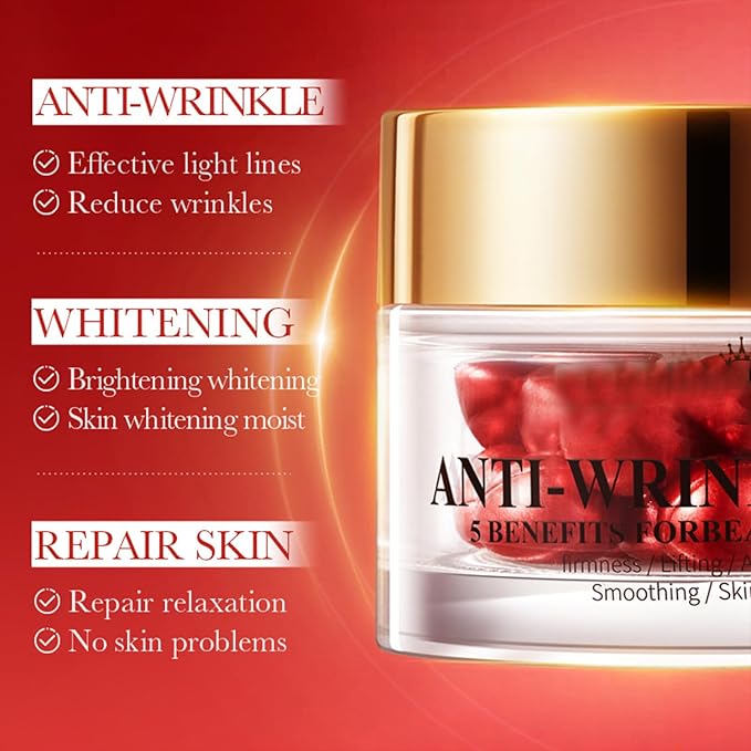 Anti-Wrinkle Pills 0.5ml*30 Capsules, Facial Serum Capsule, Anti-Wrinkle Essential Oil, Anti-Wrinkle Firming and Lifting Facial Serum Capsules, Birthday Gifts for Wives, Mothers, Women