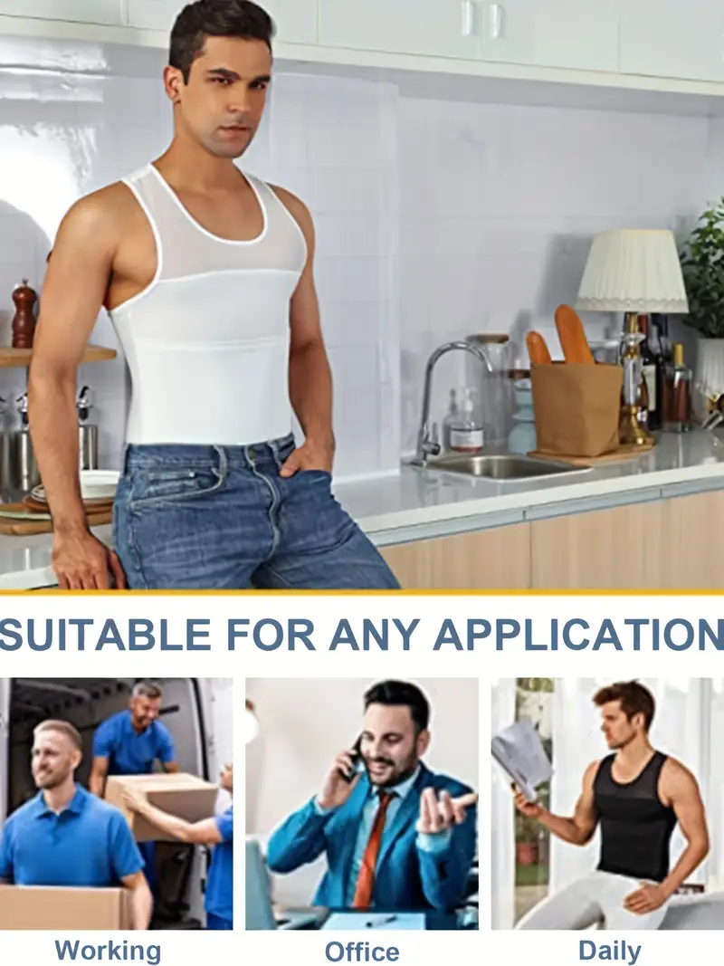 Men's Solid Compression Flexvest – Slim Fit Body Shaper for Workout & Daily Wear