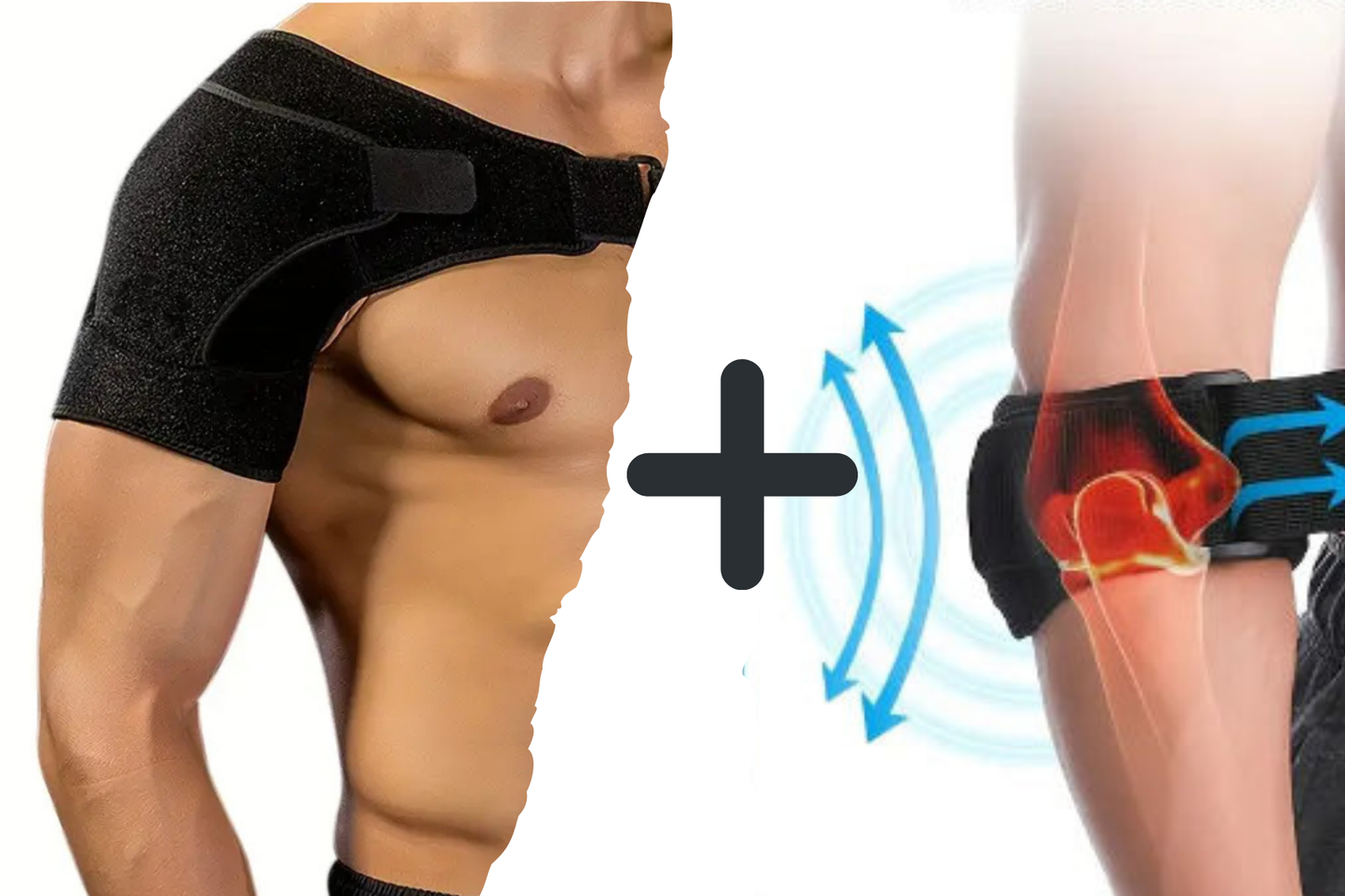 Shoulder & Elbow Support Combo – Adjustable Compression Sleeve for Pain Relief, Injury Recovery & Sports – Breathable & Unisex Brace