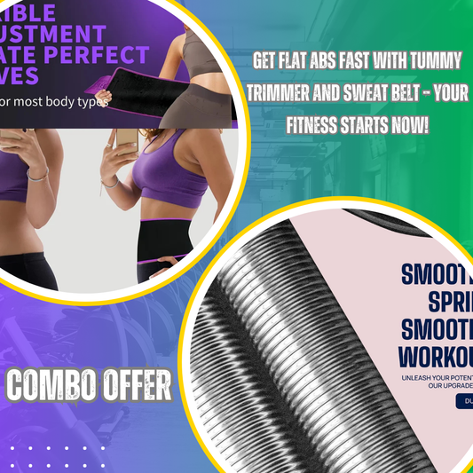 Tummy Trimmer with Sweat Belt for Men & Women – Fat Burning, Waist Slimming & Body Shaping Combo