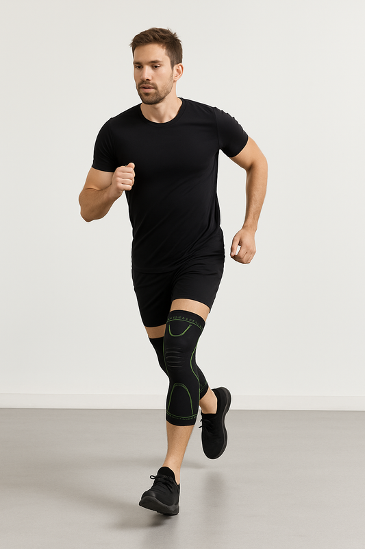 Pain Relief Compression Knee and Calf Support Sleeve – Adjustable Fit, Sports Injury Recovery