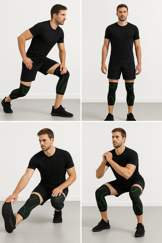 Pain Relief Compression Knee and Calf Support Sleeve – Adjustable Fit, Sports Injury Recovery