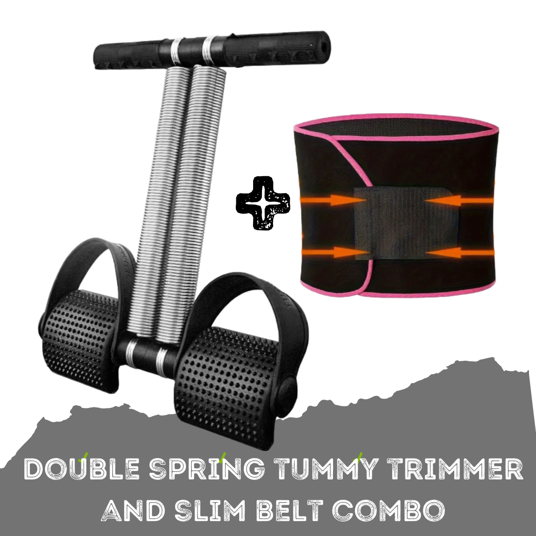 Tummy Trimmer with Sweat Belt for Men & Women – Fat Burning, Waist Slimming & Body Shaping Combo