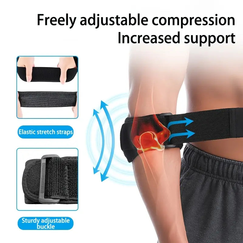 Mart2go Neoprene Elbow Support Brace with Adjustable Strap for Pain Relief – Compression Elbow Band for Gym, Weightlifting, Tendonitis, and Joint Support