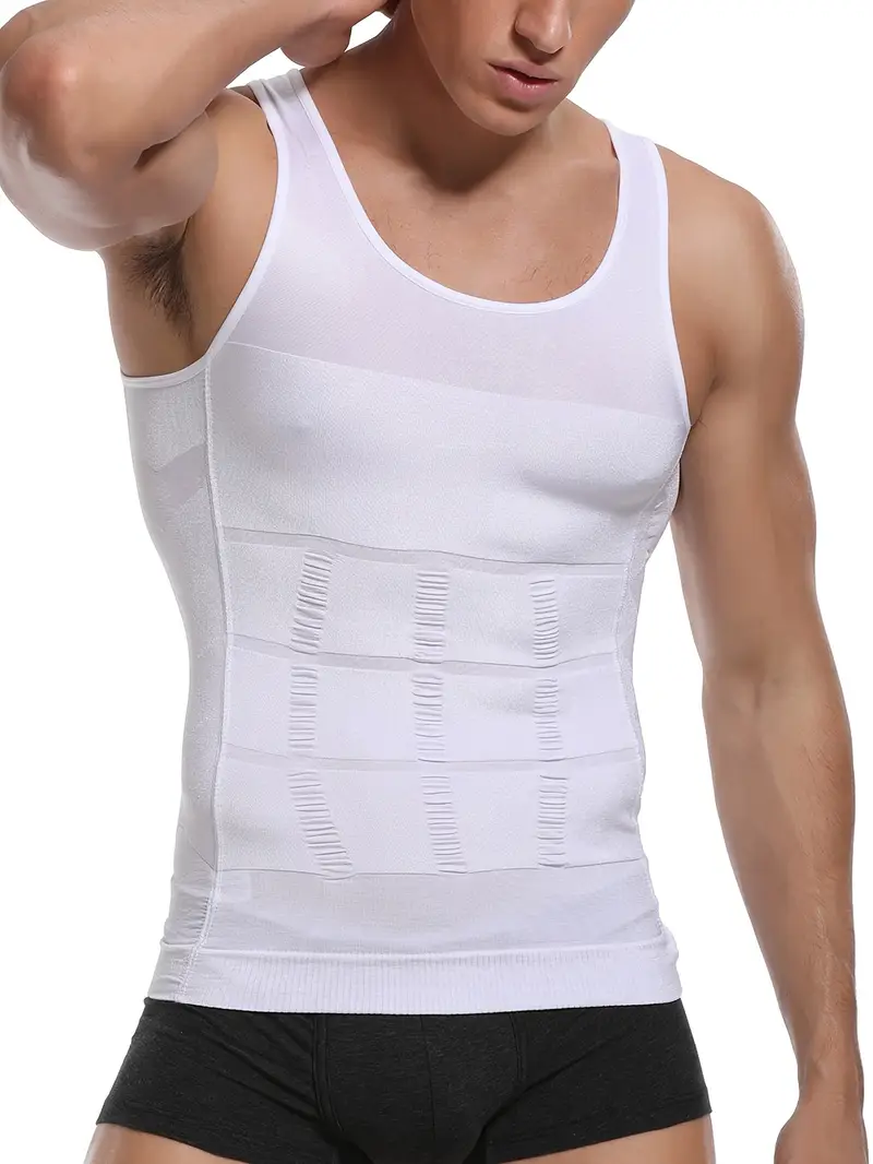 Men's Solid Compression Flexvest – Slim Fit Body Shaper for Workout & Daily Wear