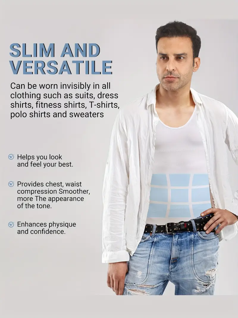 Men's Solid Compression Flexvest – Slim Fit Body Shaper for Workout & Daily Wear