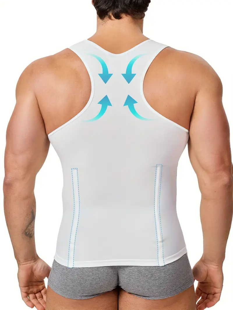 Men's Solid Compression Flexvest – Slim Fit Body Shaper for Workout & Daily Wear