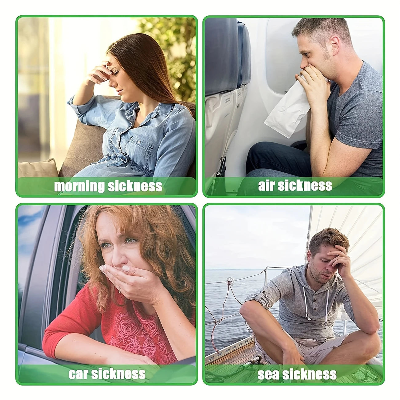 Premium Motion Sickness Wristband One Pair - Instant Relief from Nausea & Dizziness